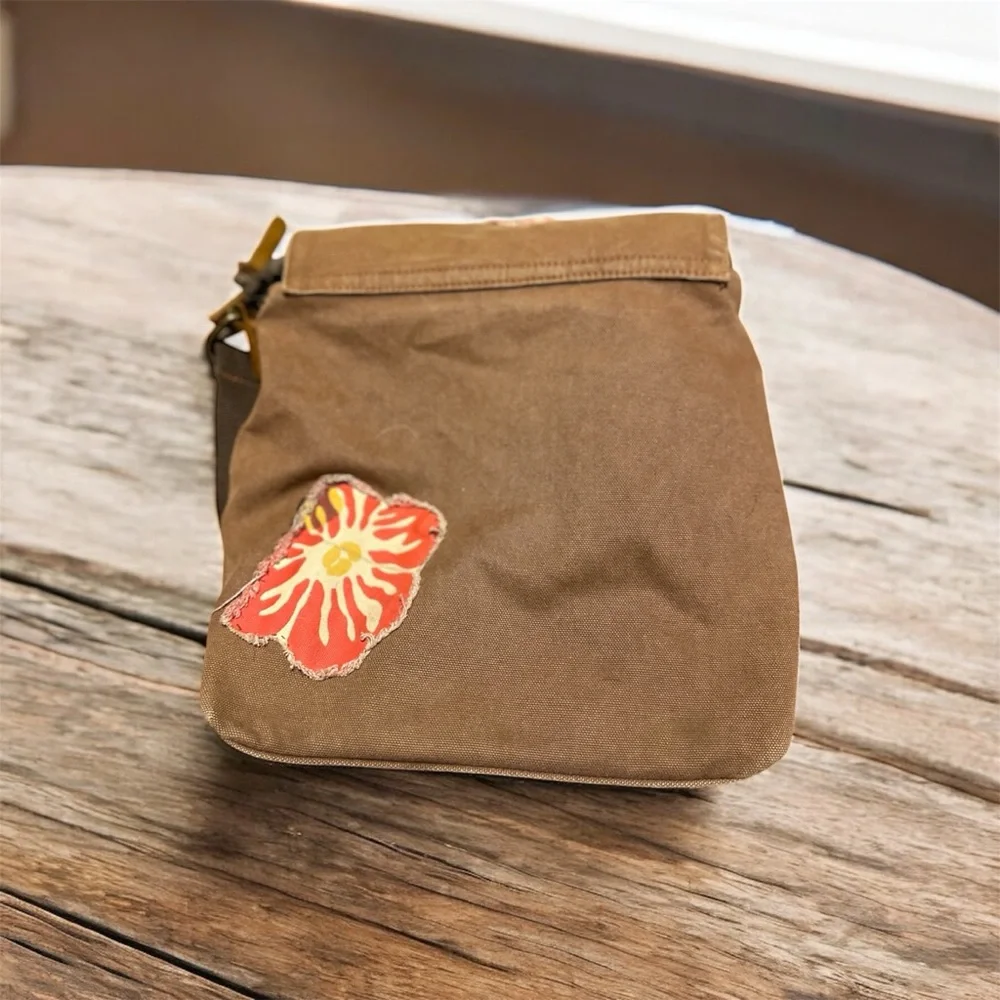 Brown Floral Augur Custom Crossbody Bag